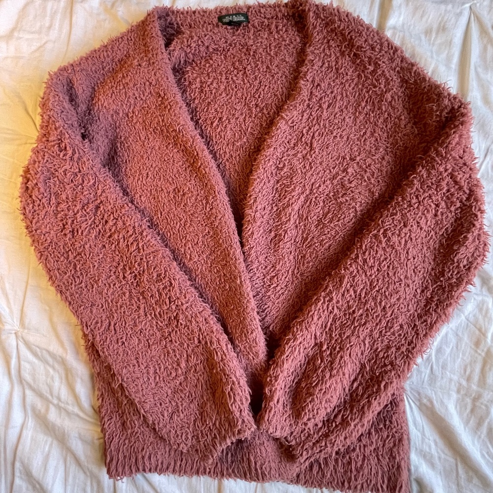 pink cardigan || soft || stretchy || from target